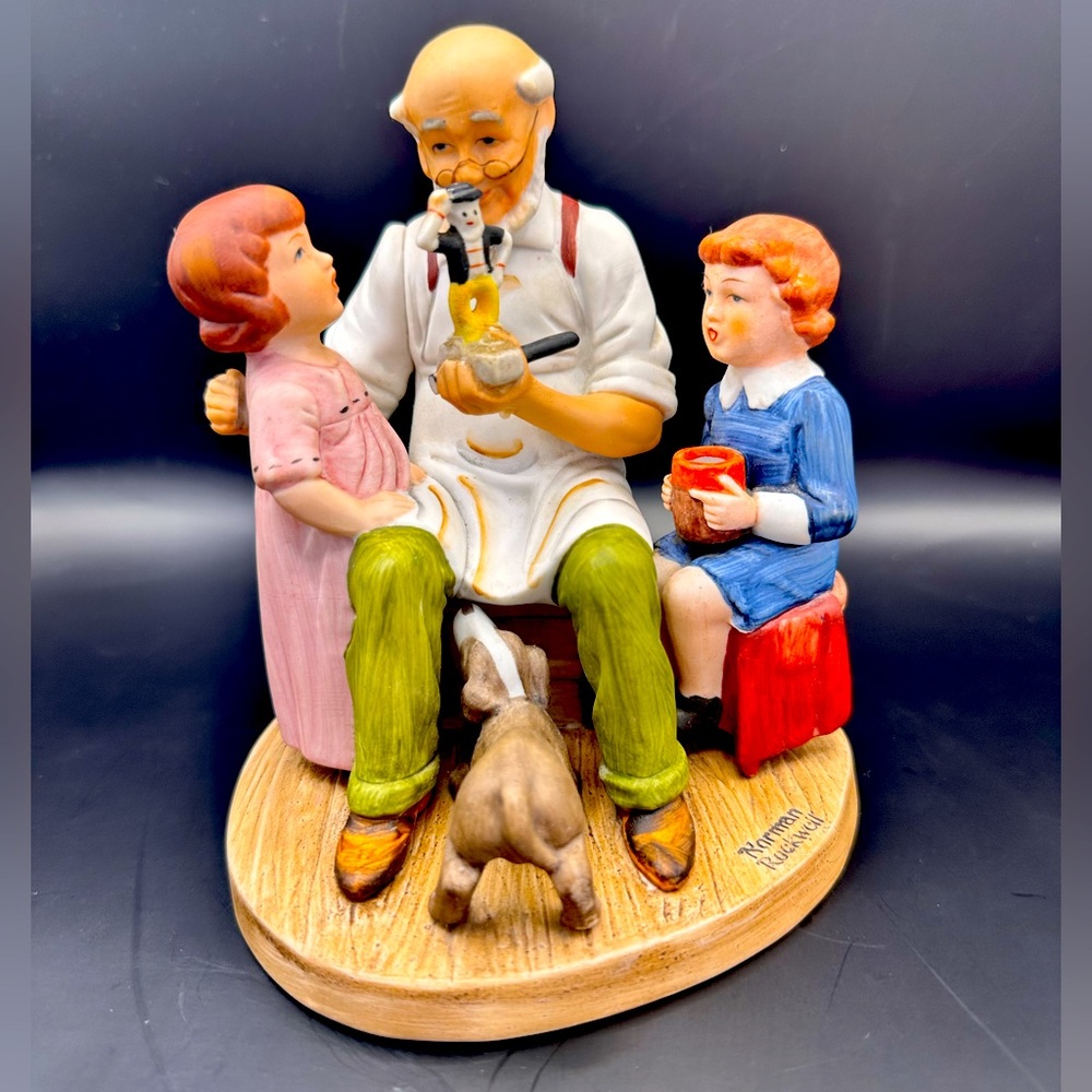 Norman Rockwell Figurine The Toy Maker Porcelain 1981 Collectors Limited Edition